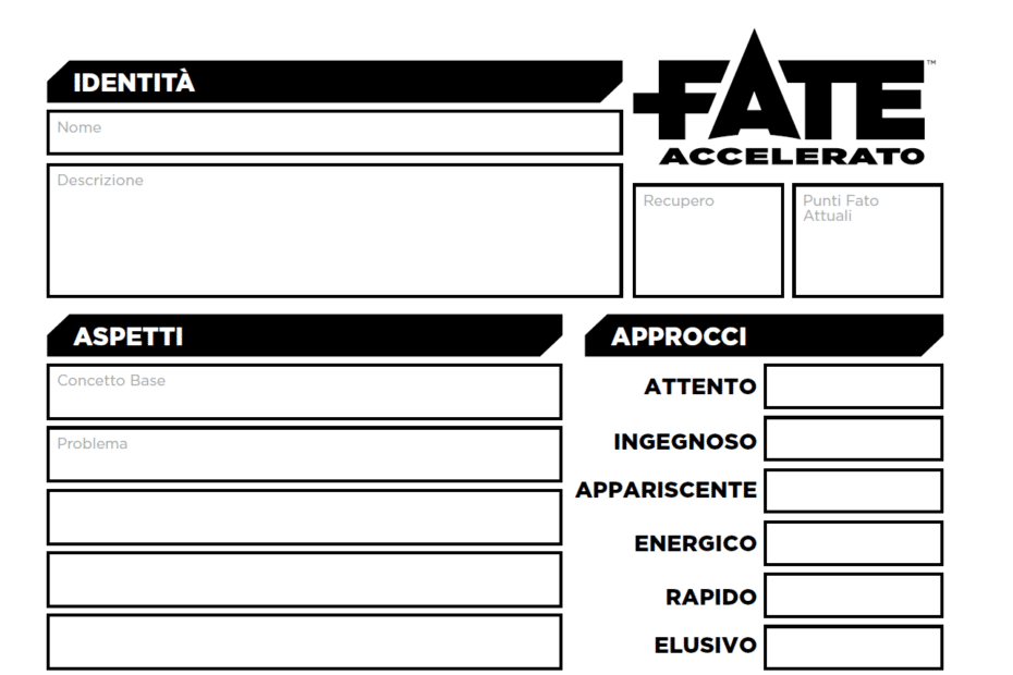 Scheda Personaggio Fate accelerato